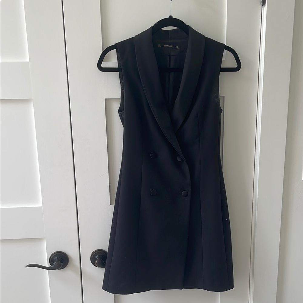Zara Black Tuxedo Mini Dress - Picture 5 of 10